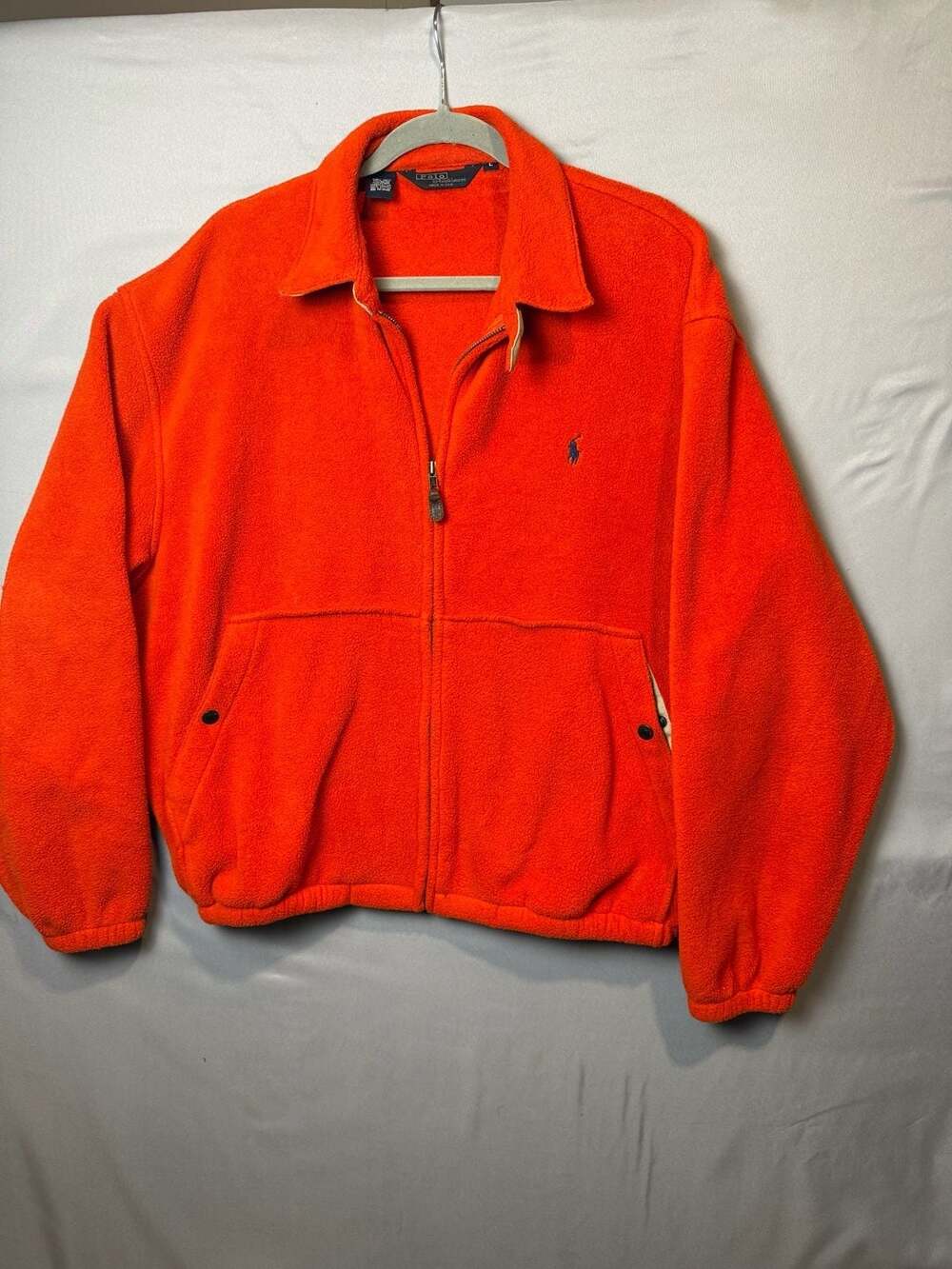 Vintage 1990s Polo by Ralph Lauren Fleece Jacket Orange